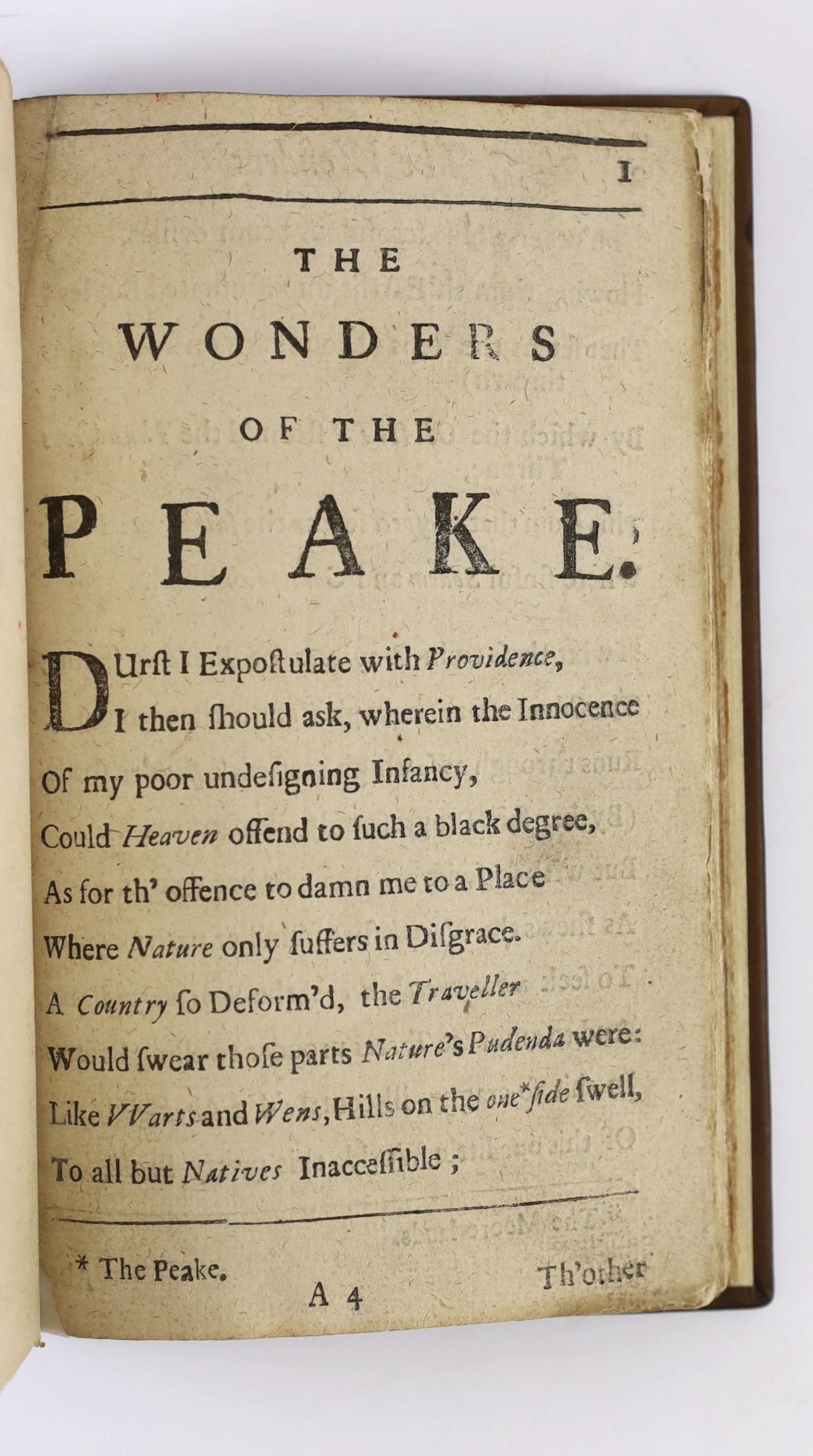 Cotton, Charles - The Wonders of the Peake, 4th edition 8vo, rebound calf gilt, with renewed fly leaves, contemporary ink ownership inscription to title, Charles Brome, London, 1699